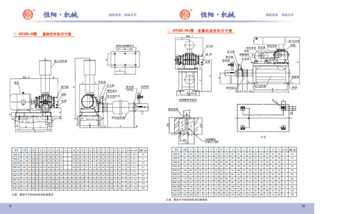 直联式和密集机组外形尺寸图